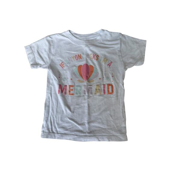BELLA+CANVAS Kids White I'm A Mermaid Short Sleeve Top Size 2T - Picture 2 of 5